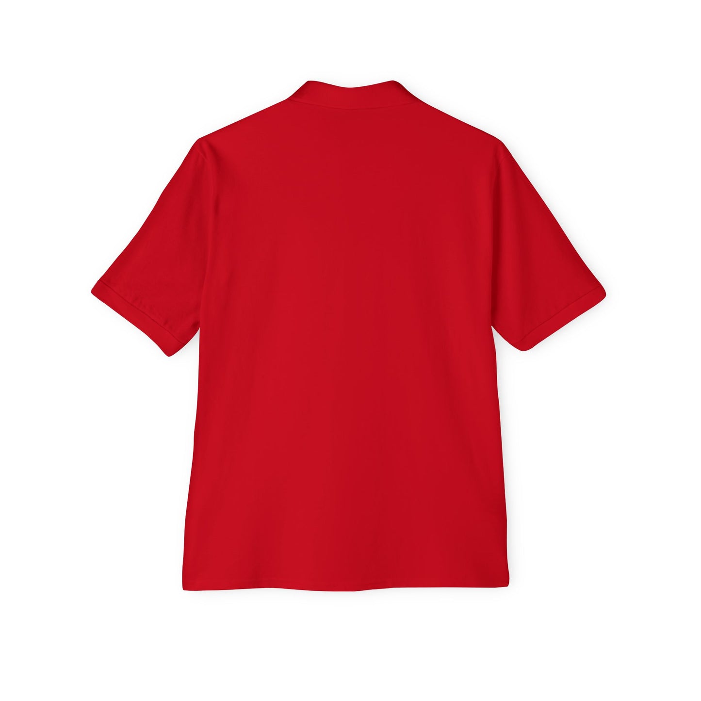 Blue Men's Polo with Retro Surf Patch - Casual Golf & Work Shirt
