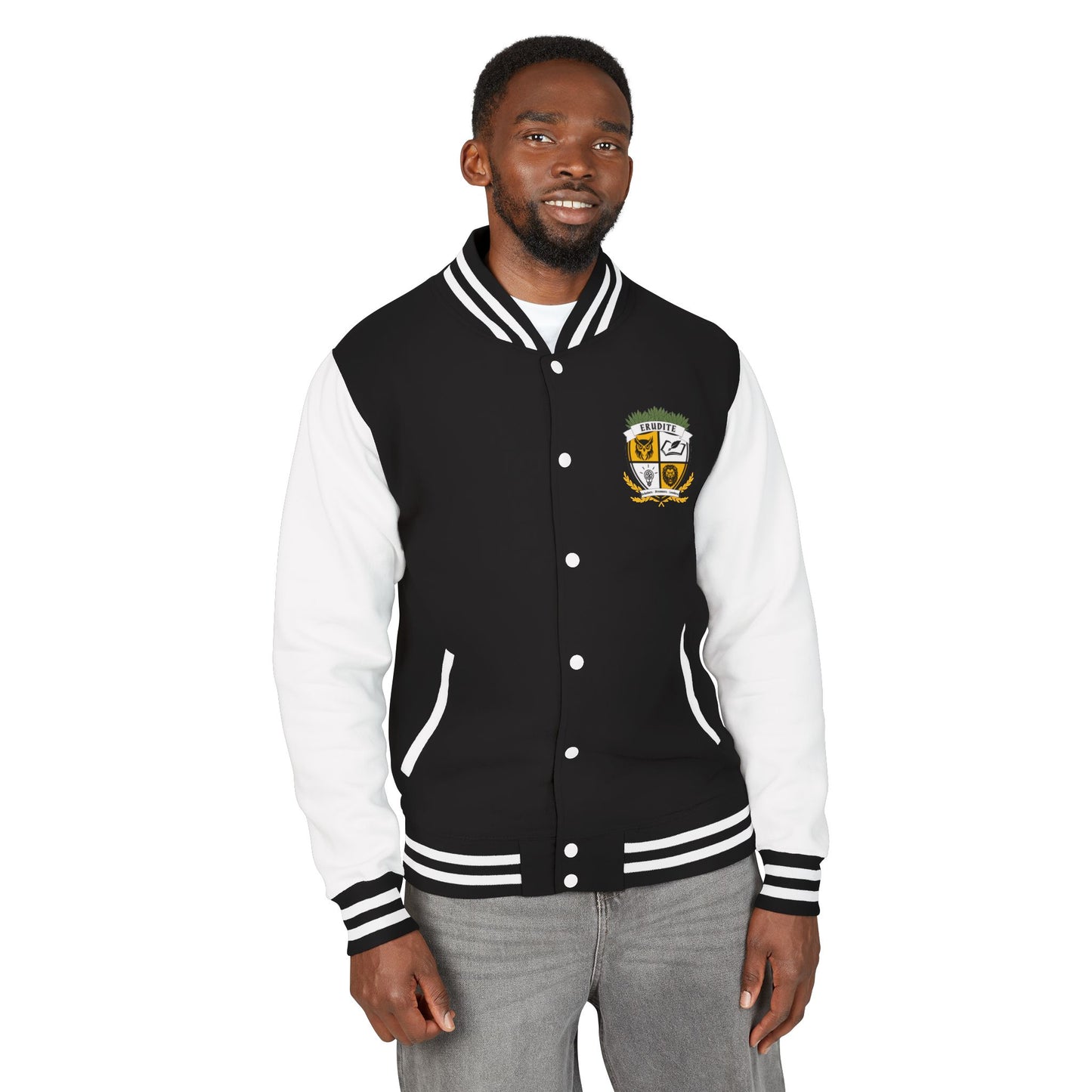 Black Erudite Letterman Jacket