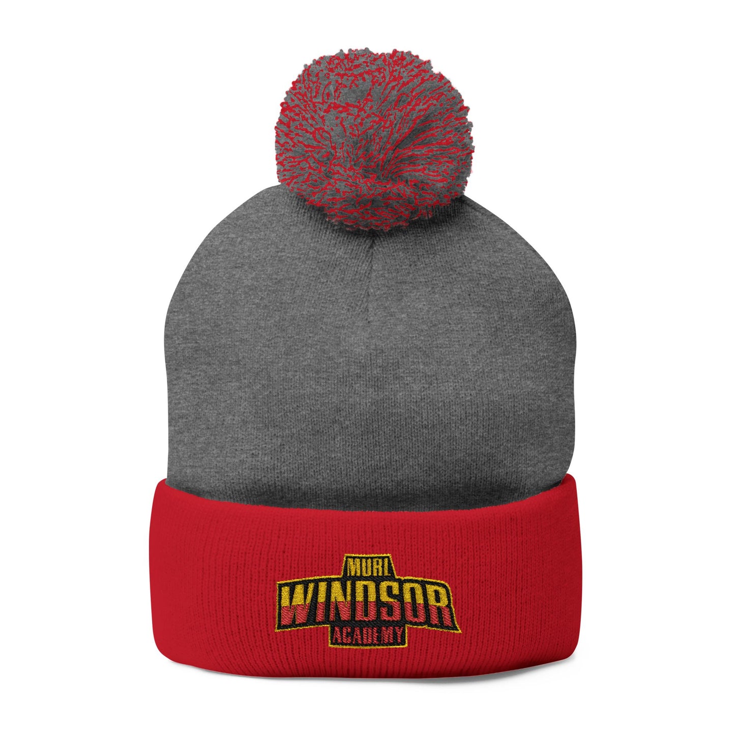 Embroidered Pom-Pom Beanie — Windsor Bakery Logo Knit Hat