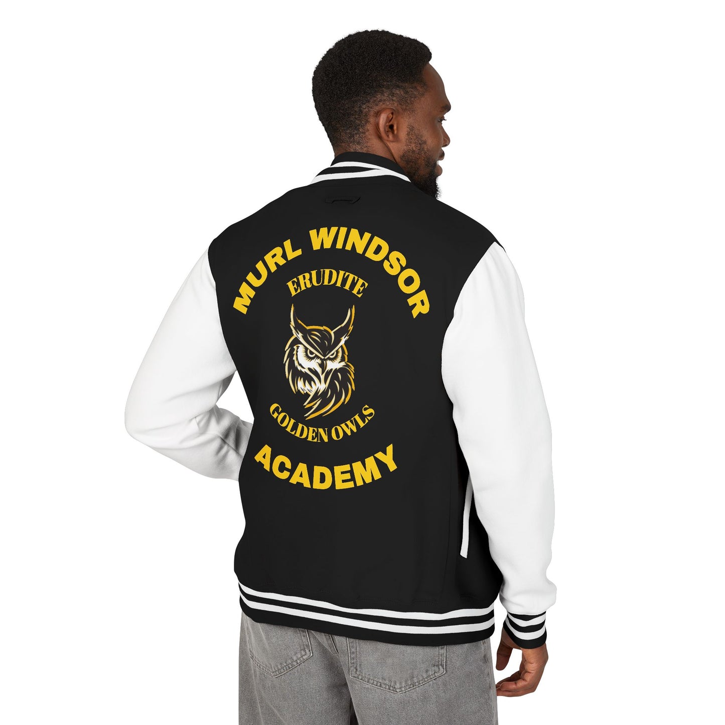Black Erudite Letterman Jacket