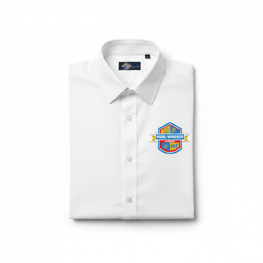 Murl-Windsor Academy White Button Down Logo Shirt